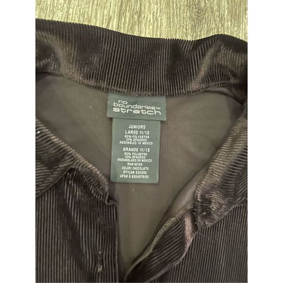 No Boundaries Y2K Brown Button Up Large 11/13 Top - Picture 2 of 3